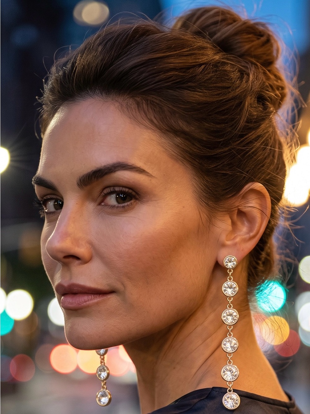 💛DAUPLAISE💛Gold Linear Crystal Drop Earrings/NWT
